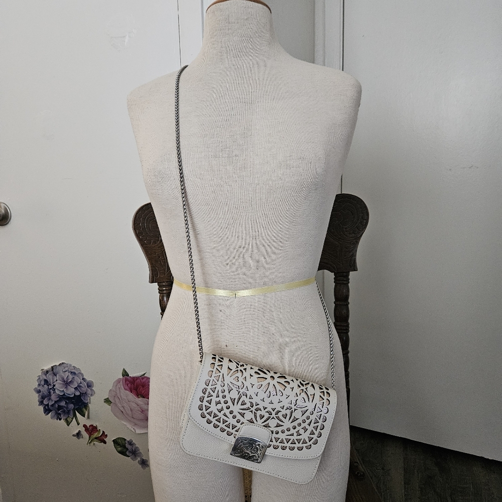 Brighton 3in1 Snap Leather Convertible Small Silver Chain Crossbody Women EUC - Picture 7 of 11